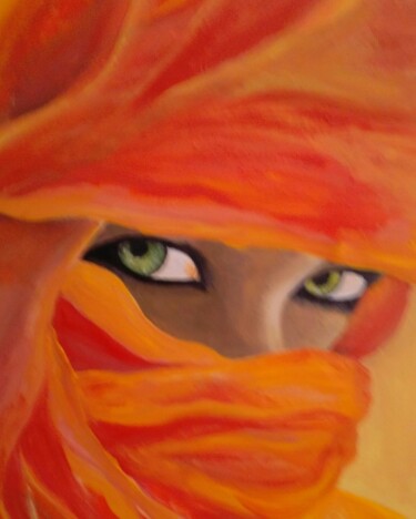 Pintura intitulada "O Olhar" por Rita Barreto, Obras de arte originais, Óleo