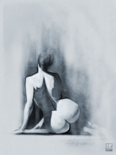 Digital Arts με τίτλο "Figure „Sombra“" από Luise König (Lilou King), Αυθεντικά έργα τέχνης, Κάρβουνο