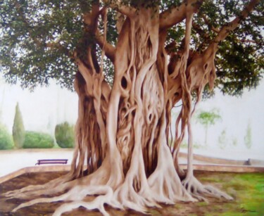 Картина под названием "Ficus 5" - Luis Segura López, Подлинное произведение искусства, Масло