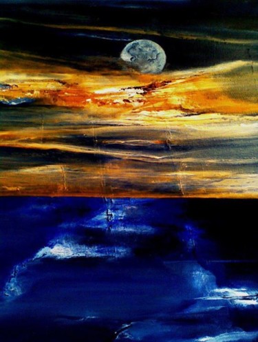 Peinture intitulée "Full Moon" par Luis Garcez Gomes, Œuvre d'art originale, Huile