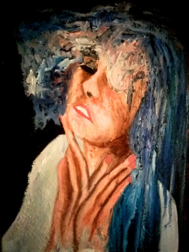 Painting titled "Oscuridad" by Luis Key, Original Artwork, Oil