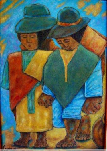 Pintura titulada "LOS OLVIDADOS" por Luis Losada, Obra de arte original