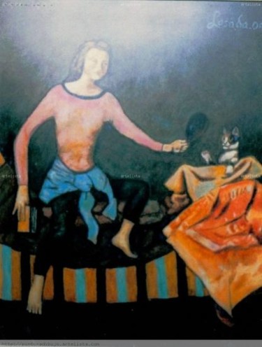 Pintura titulada "HOMENAJE A BATHUS" por Luis Losada, Obra de arte original