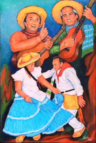 Pintura titulada "" Folclor en el sur…" por Luis Losada, Obra de arte original, Oleo