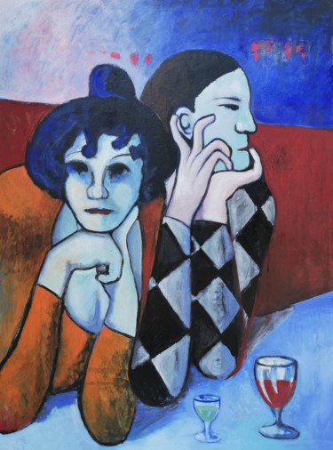 à propos de Picasso Painting titled "à propos de Picasso" by Luis Miguel Aparisi, Original Art, Oil Mounted on Stretcher frame