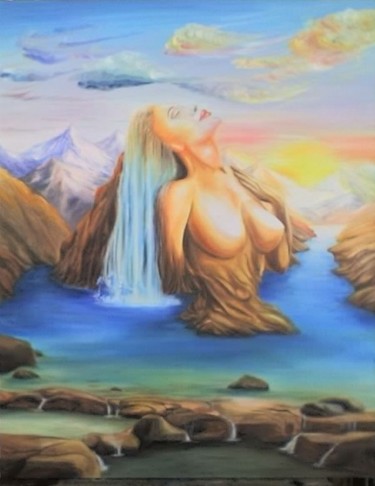Pintura intitulada "cachoeira" por Luís Rodrigues D'Oxossi, Obras de arte originais
