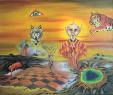 Peinture intitulée "enigma" par Luís Rodrigues D'Oxossi, Œuvre d'art originale