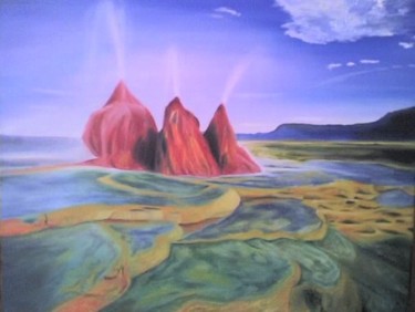 Pintura intitulada "rocha vermelha" por Luís Rodrigues D'Oxossi, Obras de arte originais
