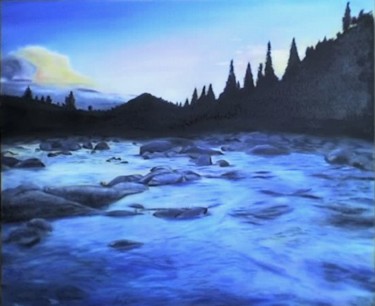 Pintura intitulada "rio" por Luís Rodrigues D'Oxossi, Obras de arte originais