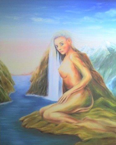 Pintura intitulada "a montanha" por Luís Rodrigues D'Oxossi, Obras de arte originais