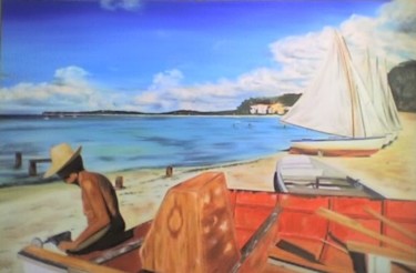 Pintura intitulada "canoa" por Luís Rodrigues D'Oxossi, Obras de arte originais