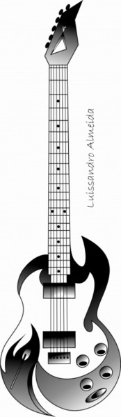 Desenho intitulada "metal-nude-guitar.j…" por Luissandro Almeida, Obras de arte originais