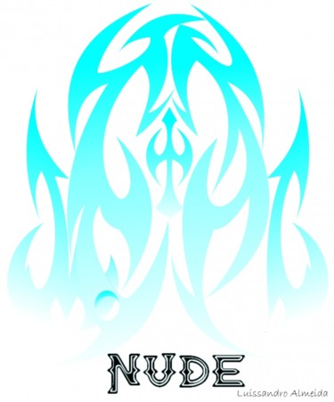 Desenho intitulada "metal-nude-logo-blu…" por Luissandro Almeida, Obras de arte originais