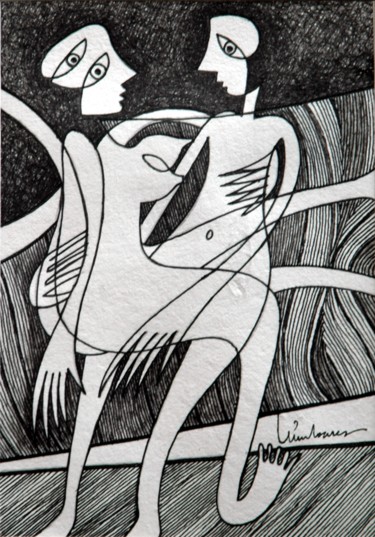 Disegno intitolato "Casal VII" da Luís Soares, Opera d'arte originale, Inchiostro