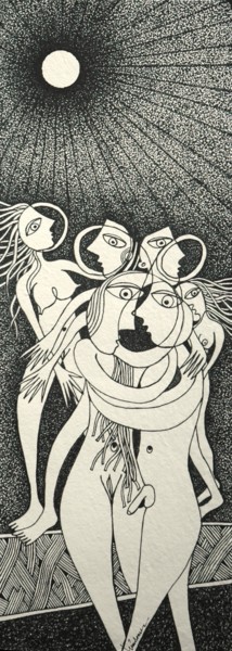 "Jogos de amor" başlıklı Resim Luís Soares tarafından, Orijinal sanat, Mürekkep