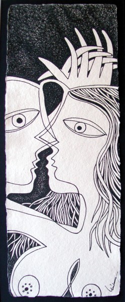 Rysunek zatytułowany „Jogos de Amor X” autorstwa Luís Soares, Oryginalna praca, Atrament