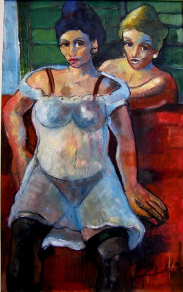 Painting titled "mus004 - Mulheres d…" by Luiz Carlos De Andrade Lima, Original Artwork, Oil