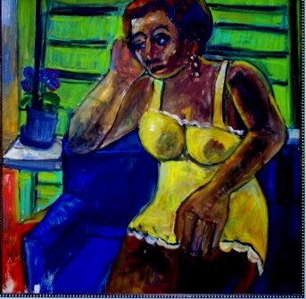 Pintura intitulada "mus043 - Mulher de…" por Luiz Carlos De Andrade Lima, Obras de arte originais, Óleo