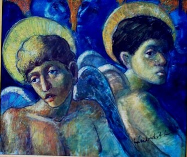 Pintura intitulada "mus046 - Anjos" por Luiz Carlos De Andrade Lima, Obras de arte originais, Óleo