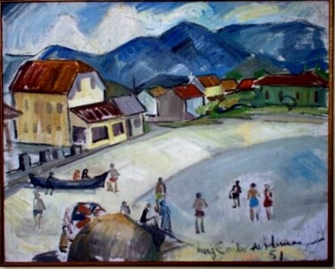 Pintura intitulada "mus082 - Praia de M…" por Luiz Carlos De Andrade Lima, Obras de arte originais, Óleo