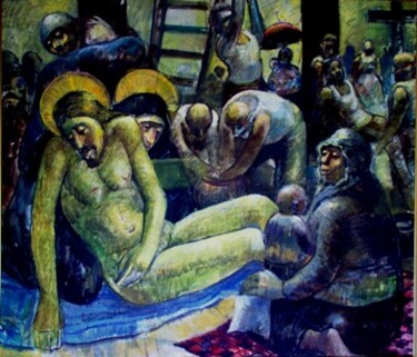 Painting titled "mus109 - Deposição" by Luiz Carlos De Andrade Lima, Original Artwork, Oil
