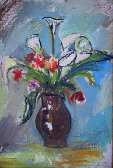 Pintura intitulada "mus001 - Flores" por Luiz Carlos De Andrade Lima, Obras de arte originais, Óleo