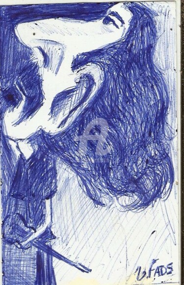 Pintura intitulada "Zappa.jpg" por Luiz Fads, Obras de arte originais, Tinta