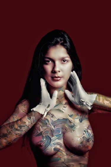 Photographie intitulée "White Gloves 3" par Luiz Henrique Mendes, Œuvre d'art originale, Photographie numérique