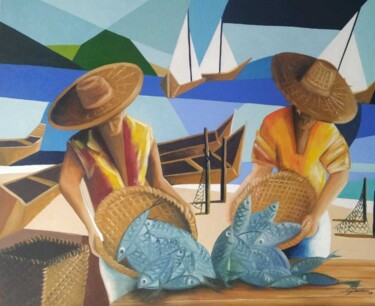 Pintura intitulada "Ver o peso" por Luiz José Teodoro, Obras de arte originais, Óleo