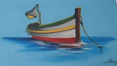 Ζωγραφική με τίτλο "Canoa solo" από Luiz José Teodoro, Αυθεντικά έργα τέχνης, Ακρυλικό