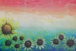 Drawing titled "Sunflowers" by Luiza Estrella, Original Artwork, Other