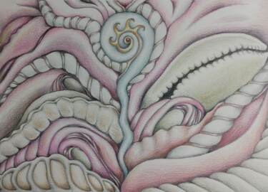 Dessin intitulée "Espiral Cósmica" par Luiza Vieira, Œuvre d'art originale, Crayon