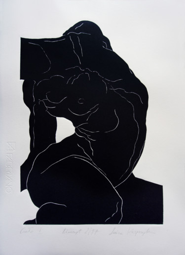 Εκτυπώσεις & Χαρακτικά με τίτλο "Ciało l" από Luiza Kasprzyk, Αυθεντικά έργα τέχνης, Χαρακτικά σε λινόλαιο