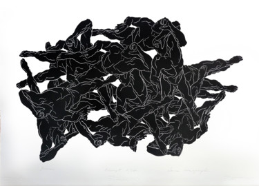 Отпечатки и Гравюры под названием "Bierni" - Luiza Kasprzyk, Подлинное произведение искусства, Линогравюры