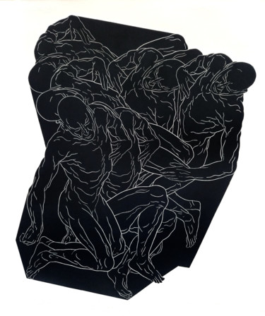 W środku Gravures & estampes intitulée "W środku" par Luiza Kasprzyk, Œuvre d'art originale, Linogravures