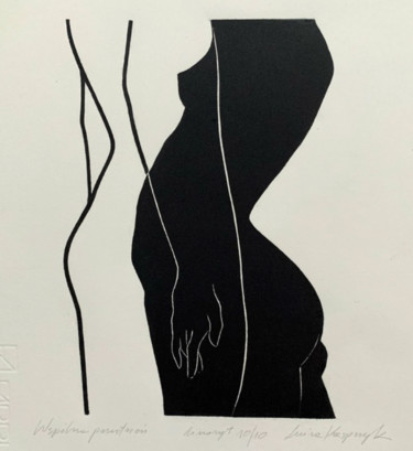 Druckgrafik mit dem Titel "Wspólna przestrzeń" von Luiza Kasprzyk, Original-Kunstwerk, Linoldrucke