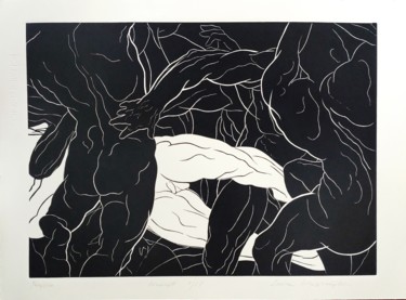 Przejście Gravures & estampes intitulée "Przejście" par Luiza Kasprzyk, Œuvre d'art originale, Linogravures