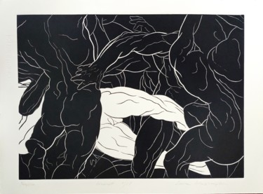 Printmaking titled "Przejście" by Luiza Kasprzyk, Original Artwork, Linocuts