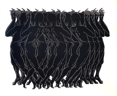 Incisioni, stampe intitolato "Evy" da Luiza Kasprzyk, Opera d'arte originale, Incisioni su linoleum