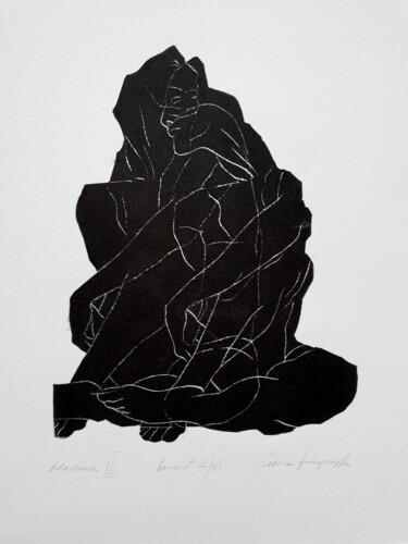 Druckgrafik mit dem Titel "Wcielenie 3" von Luiza Kasprzyk, Original-Kunstwerk, Linoldrucke