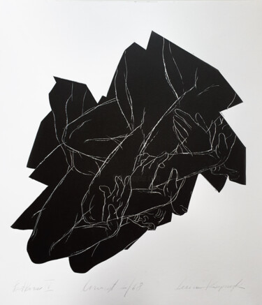 Отпечатки и Гравюры под названием "Partkraw 4" - Luiza Kasprzyk, Подлинное произведение искусства, Линогравюры