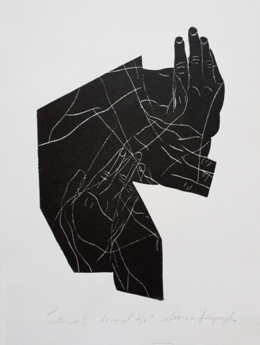 Druckgrafik mit dem Titel "Partkraw 2" von Luiza Kasprzyk, Original-Kunstwerk, Linoldrucke