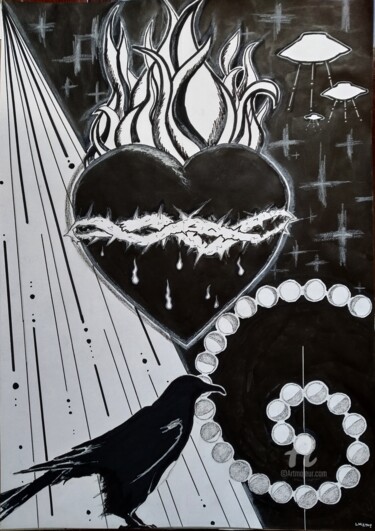 Drawing titled "This Strange Heart" by Luiz Matos, Original Artwork, Marker
