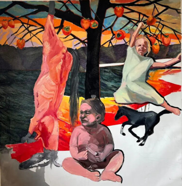 Pittura intitolato "treffen" da Luka Jankhoteli, Opera d'arte originale, Olio