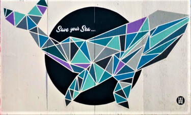 Картина под названием "Save Your Sea" - Luka Skore, Подлинное произведение искусства, Рисунок распылителем краски