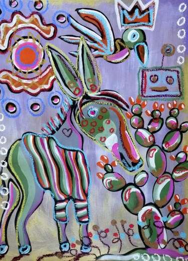 Painting titled "Donkey" by Lukas Pavlisin, Original Artwork, Acrylic