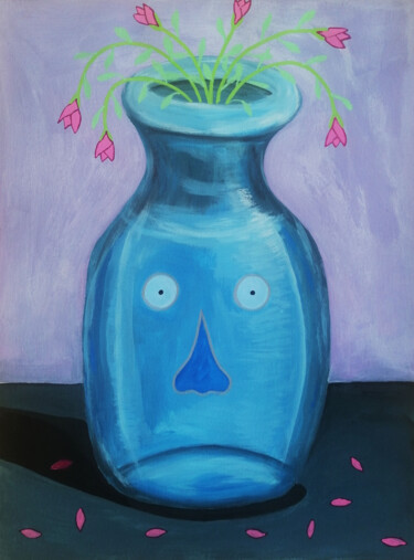 Malerei mit dem Titel "Vase" von Lukas Pavlisin, Original-Kunstwerk, Acryl