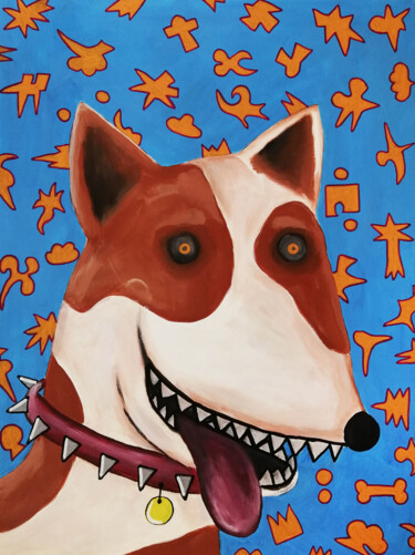 Peinture intitulée "Mad dog" par Lukas Pavlisin, Œuvre d'art originale, Acrylique