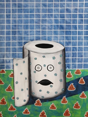 Painting titled "Toilet paper" by Lukas Pavlisin, Original Artwork, Acrylic