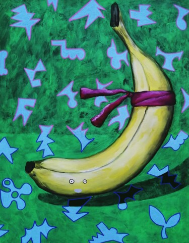 Painting titled "Banana" by Lukas Pavlisin, Original Artwork, Acrylic